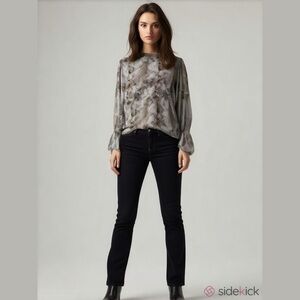 Veronica M Brown and Blue Blouse